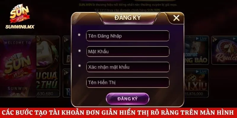 Đăng Ký Sunwin - Cách Tạo Tài Khoản Thành Công Ngay Lần Đầu 3 Các bước tạo tài khoản đơn giản hiển thị rõ ràng trên màn hình điện thoại