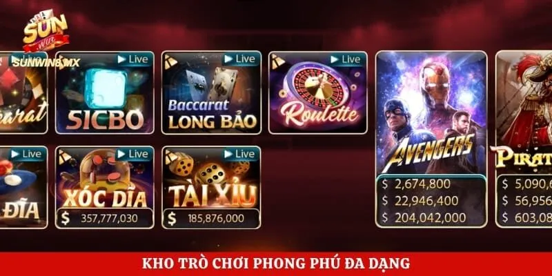 Đăng Ký Sunwin - Cách Tạo Tài Khoản Thành Công Ngay Lần Đầu 4 Kho trò chơi phong phú đa dạng