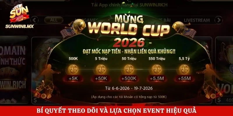 Thể Thao Sunwin 3 Bí quyết theo dõi và lựa chọn event hiệu quả